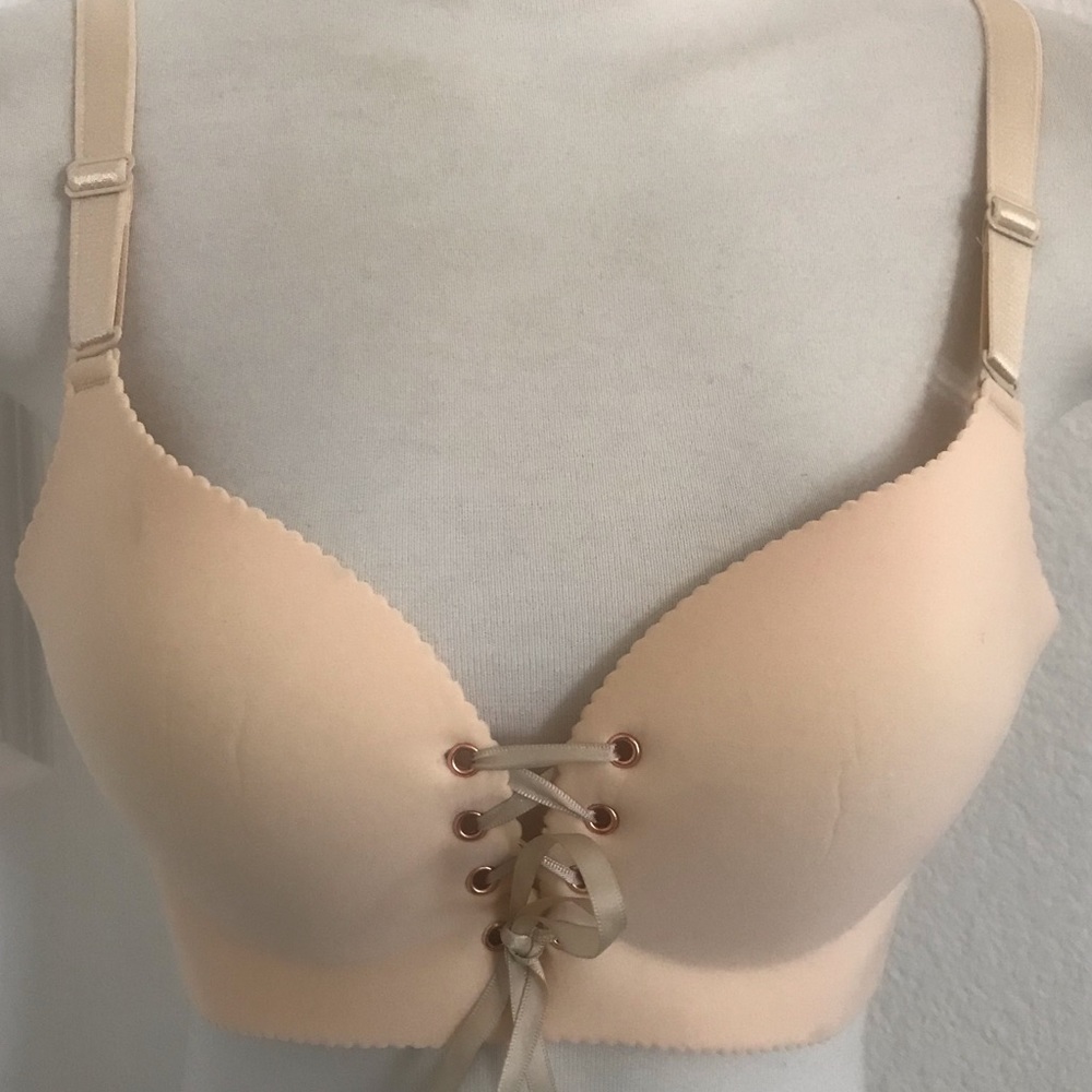 Lace Up Bust Increasing Push-Up Bra 36c - image 4